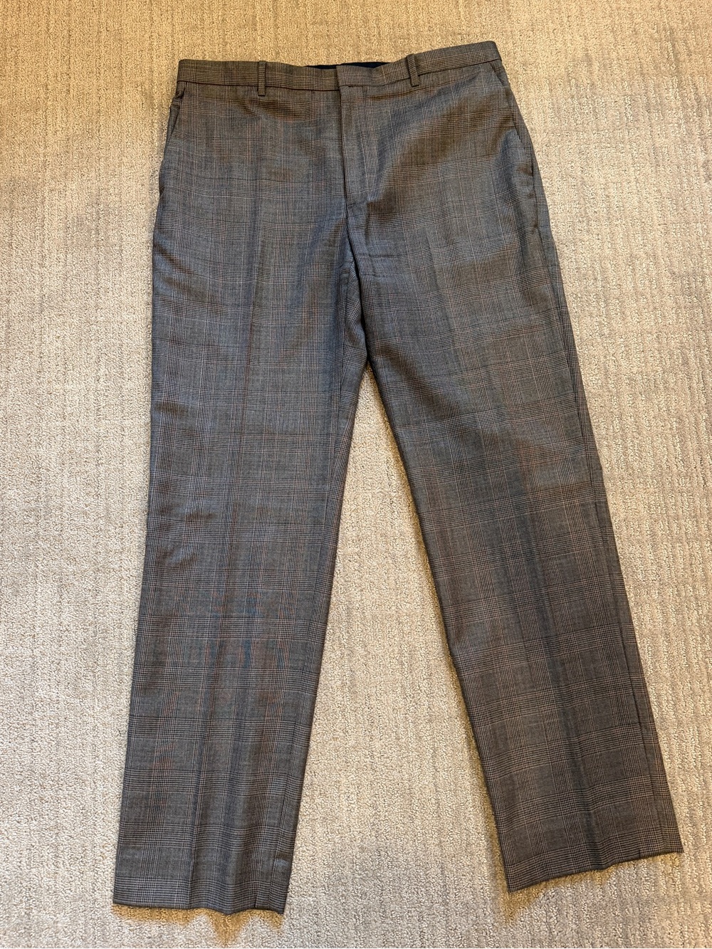 Banana Republic Men's Gray Plaid Dress Pants - Size 36 waist/34 inseam